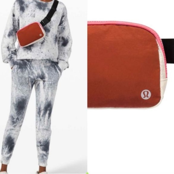 Lululemon Everywhere Belt Bag Dark Terracotta White Opal Crossbody Belt Bag - Picture 3 of 16